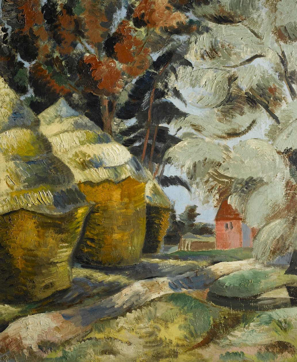 The Stackyard, n. 1925 (öljy kankaalle) tekijältä Paul Nash