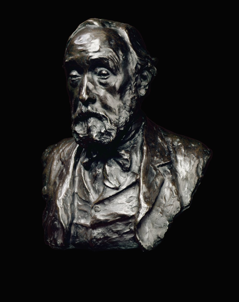 Edgar Degasin (1834-1917) muotokuva 1907 (pronssi tummanruskealla patinalla) tekijältä Paul Paulin