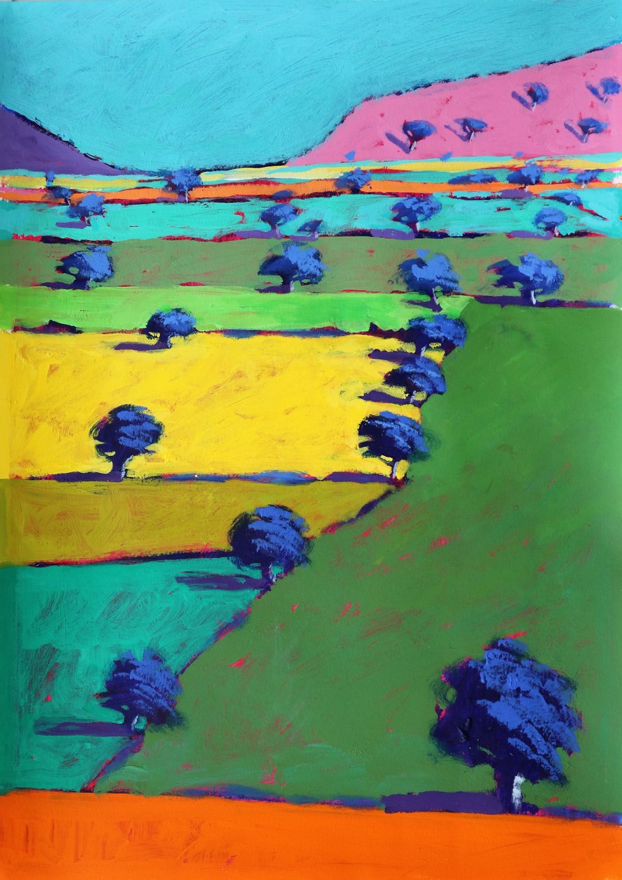 Hollybush, 2021 (akryyli paperille) tekijältä Paul Powis