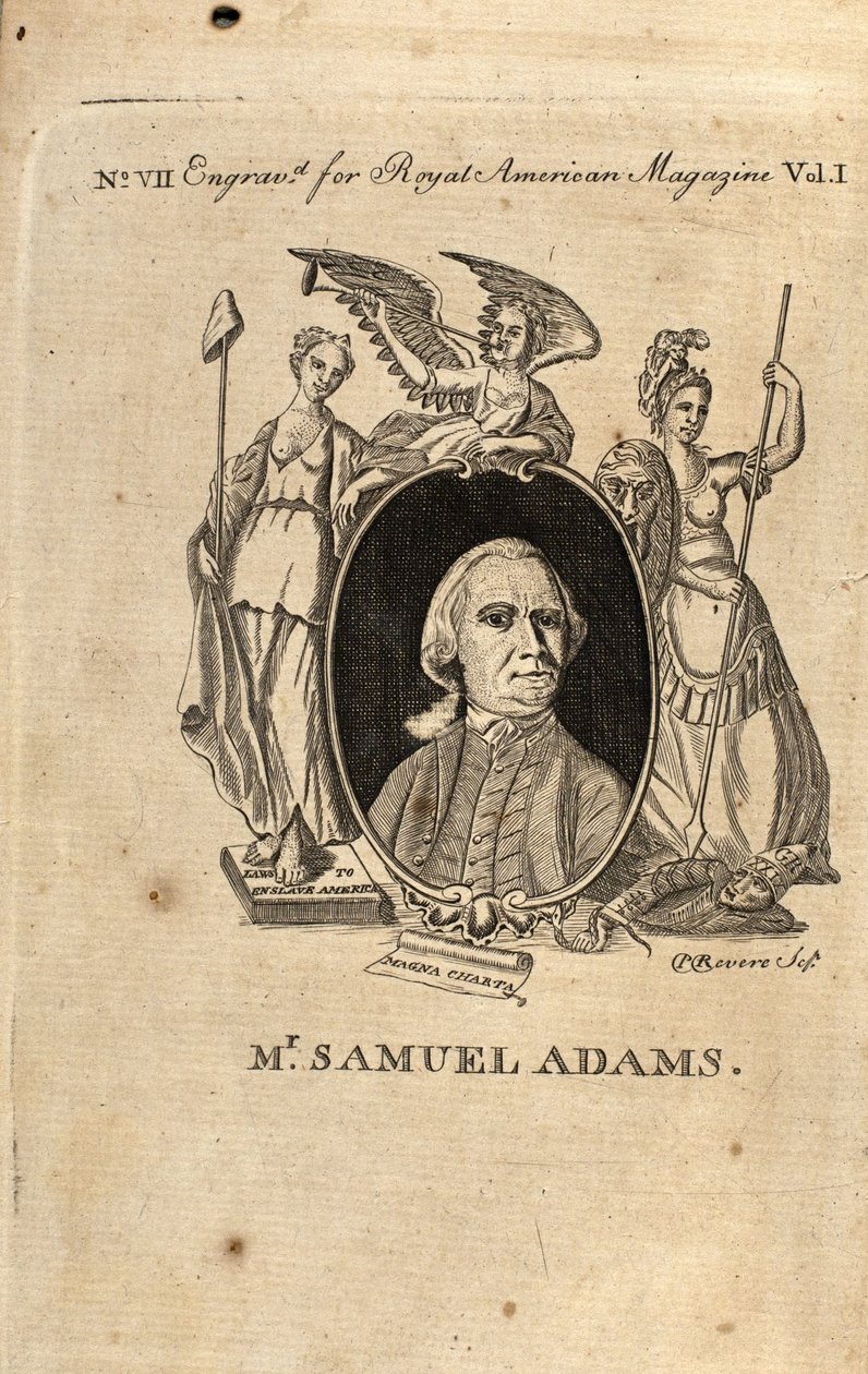 Samuel Adams, 1774 tekijältä Paul Revere