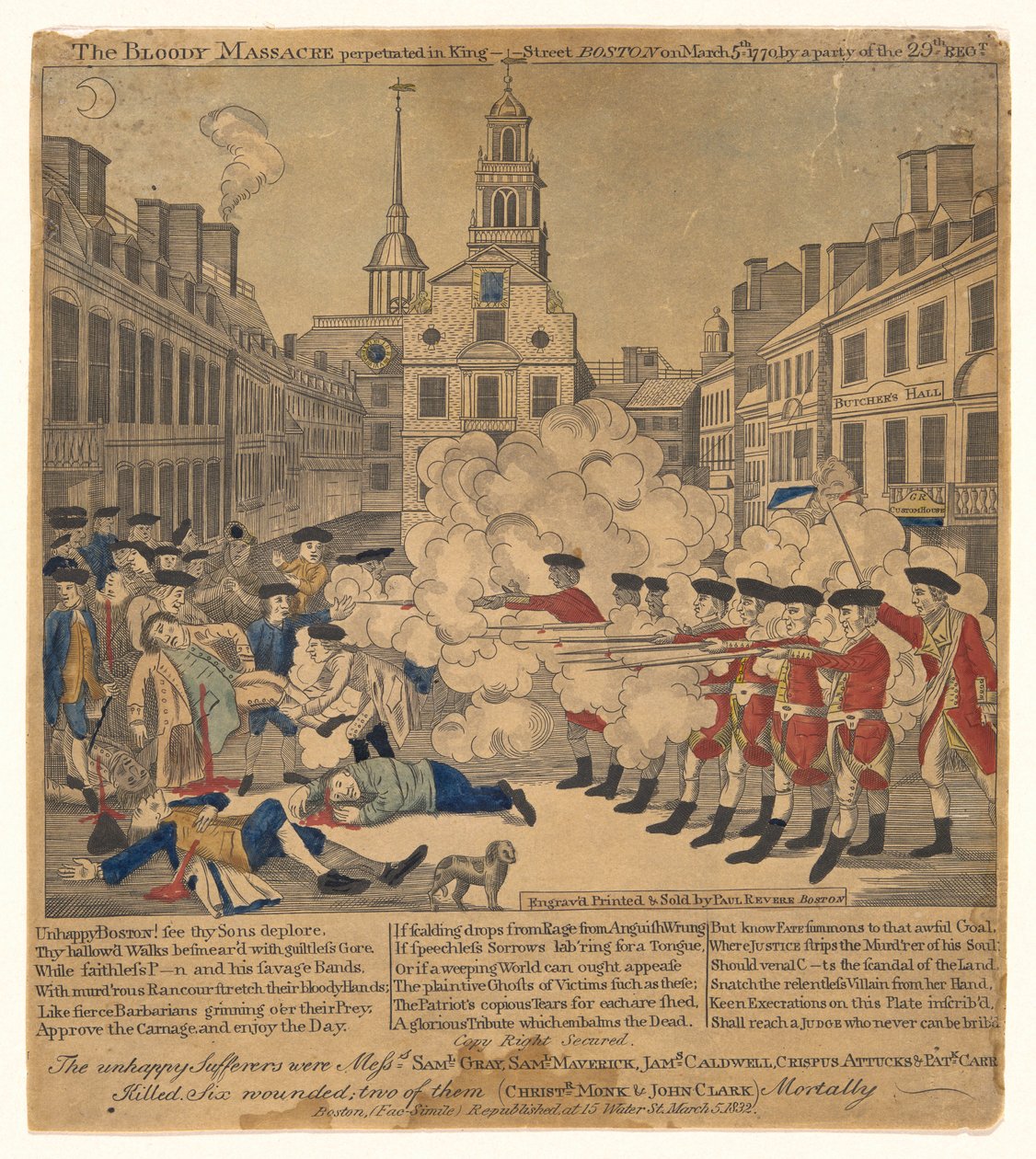 Verinen verilöyly King Street Bostonissa 5. maaliskuuta 1770. tekijältä Paul Revere
