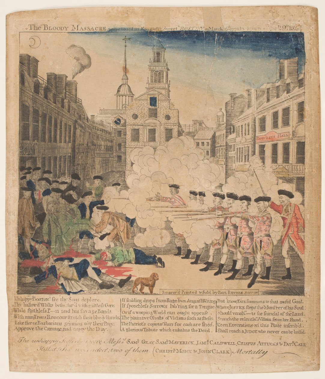 Bostonin verilöyly, 5. maaliskuuta 1770 tekijältä Paul Revere