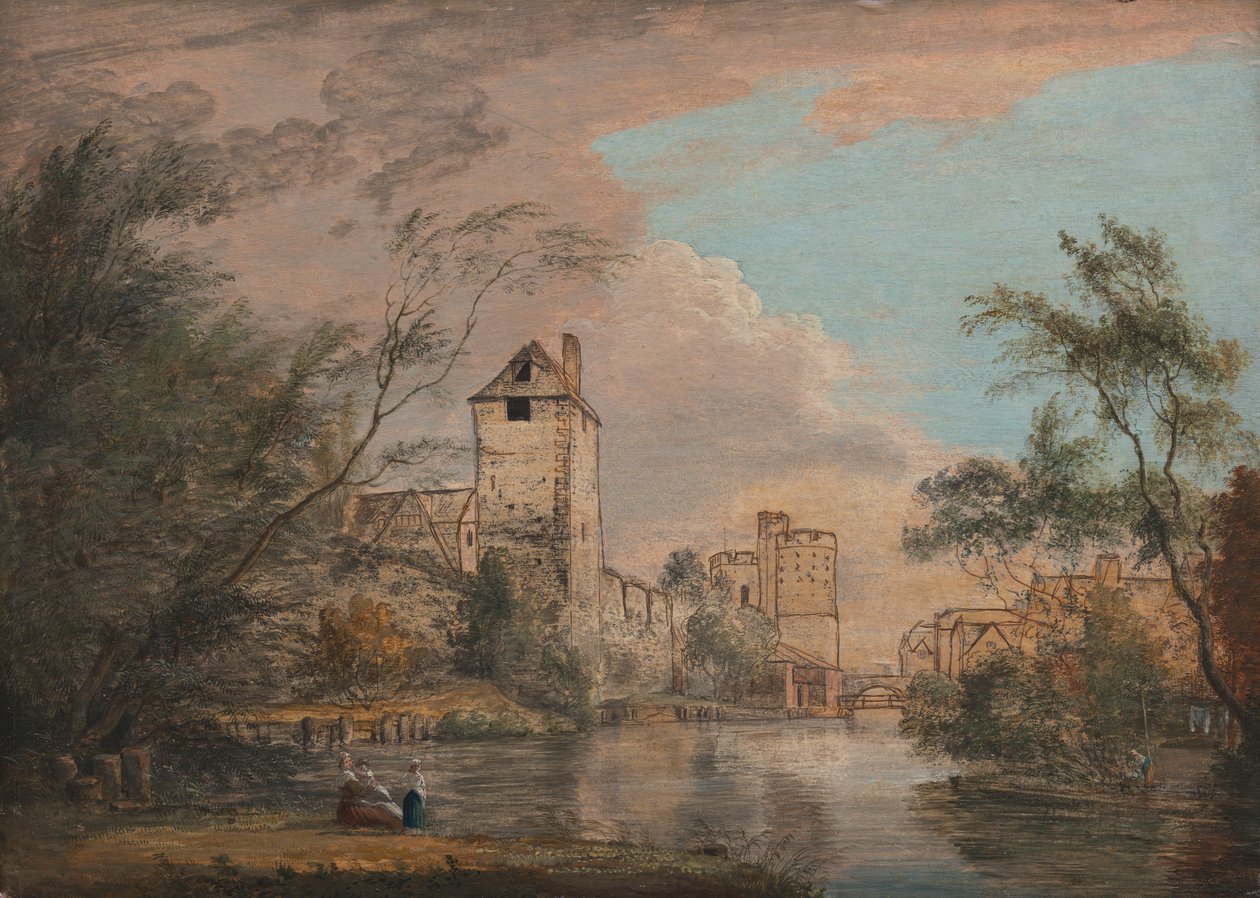 Keskeneräinen näkymä West Gatelle, Canterbury tekijältä Paul Sandby