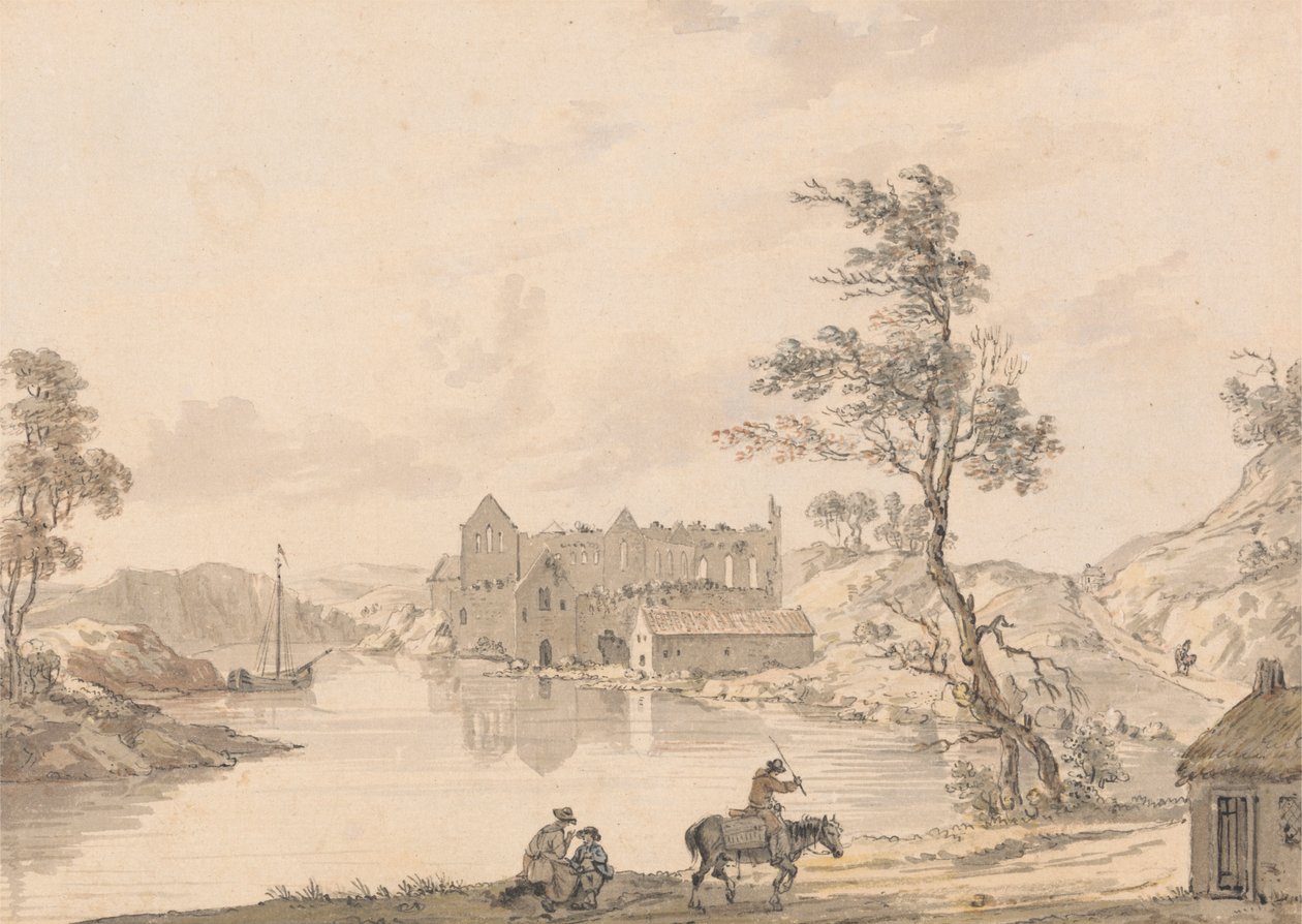 Askeaton Abbey lähellä Limerickiä, Irlantia Deel-joen varrella tekijältä Paul Sandby