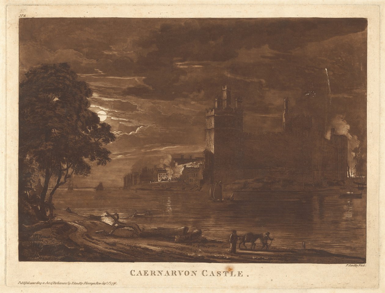 Caernarvonin linna (yö) tekijältä Paul Sandby