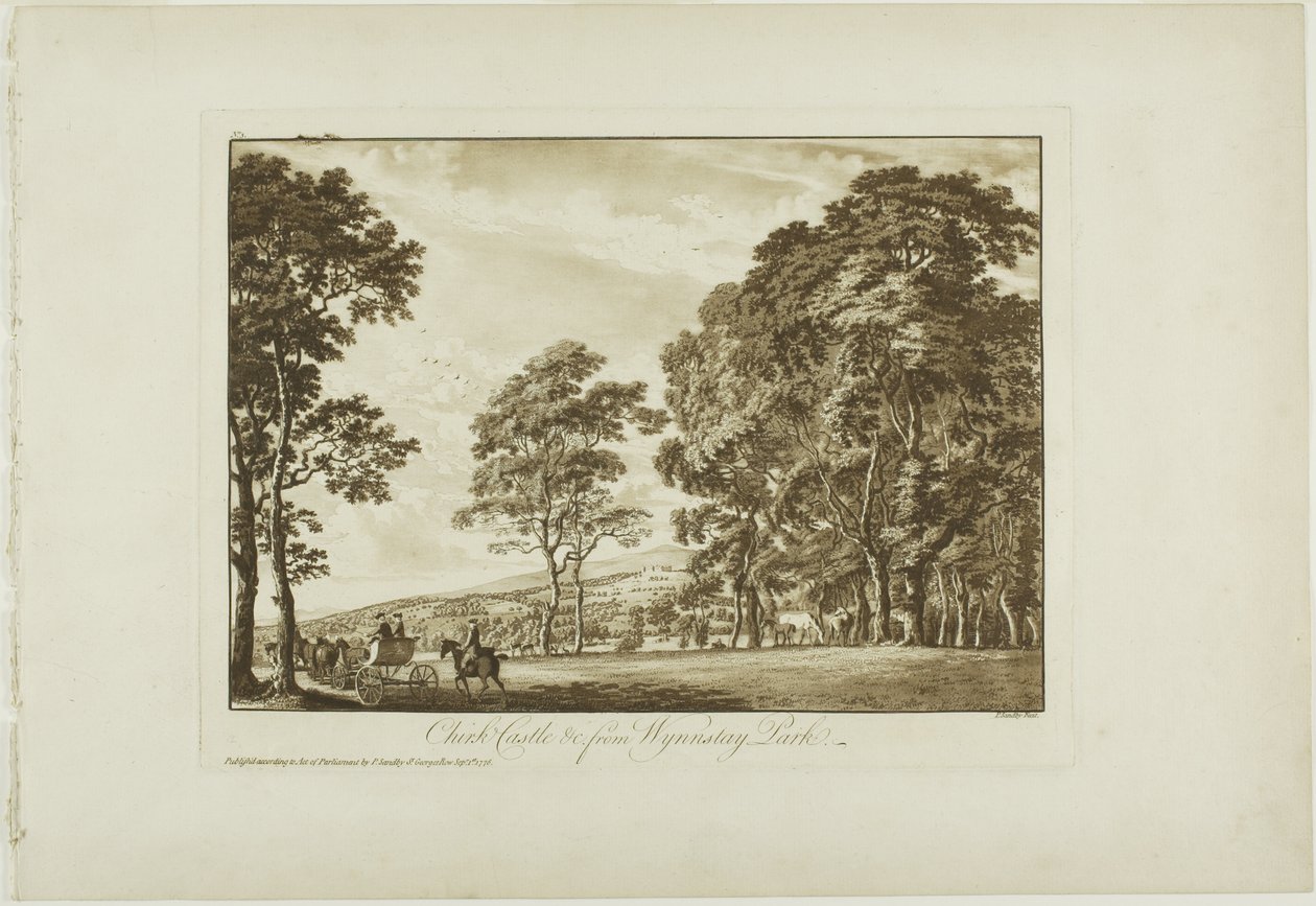 Chirk Castle ja c. Wynnstay Parkista tekijältä Paul Sandby