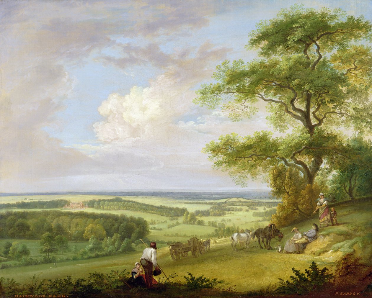 Hackwood Park, Hampshire (öljy kankaalle) tekijältä Paul Sandby