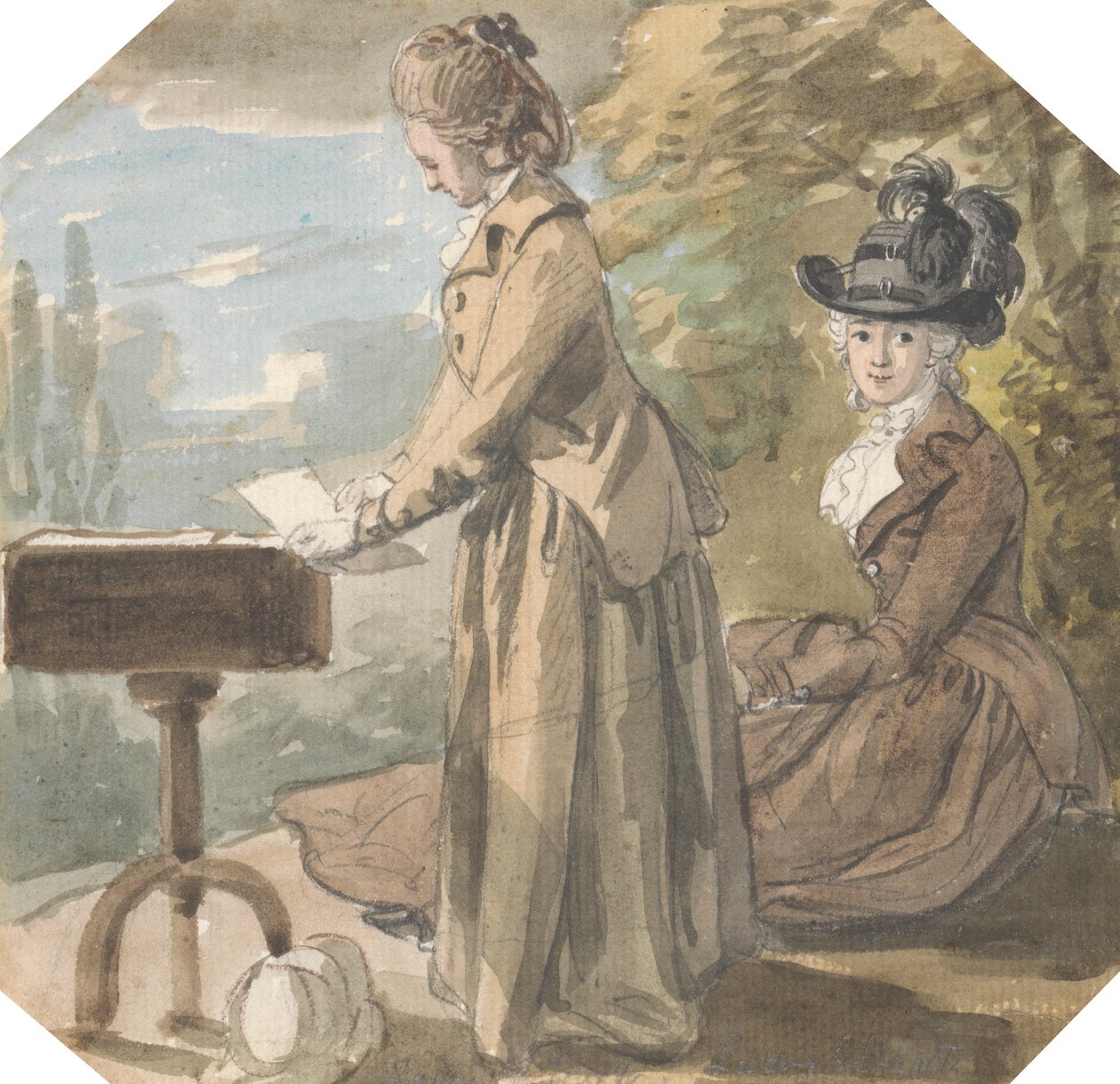 Lady Francis Scott ja Lady Elliot tekijältä Paul Sandby