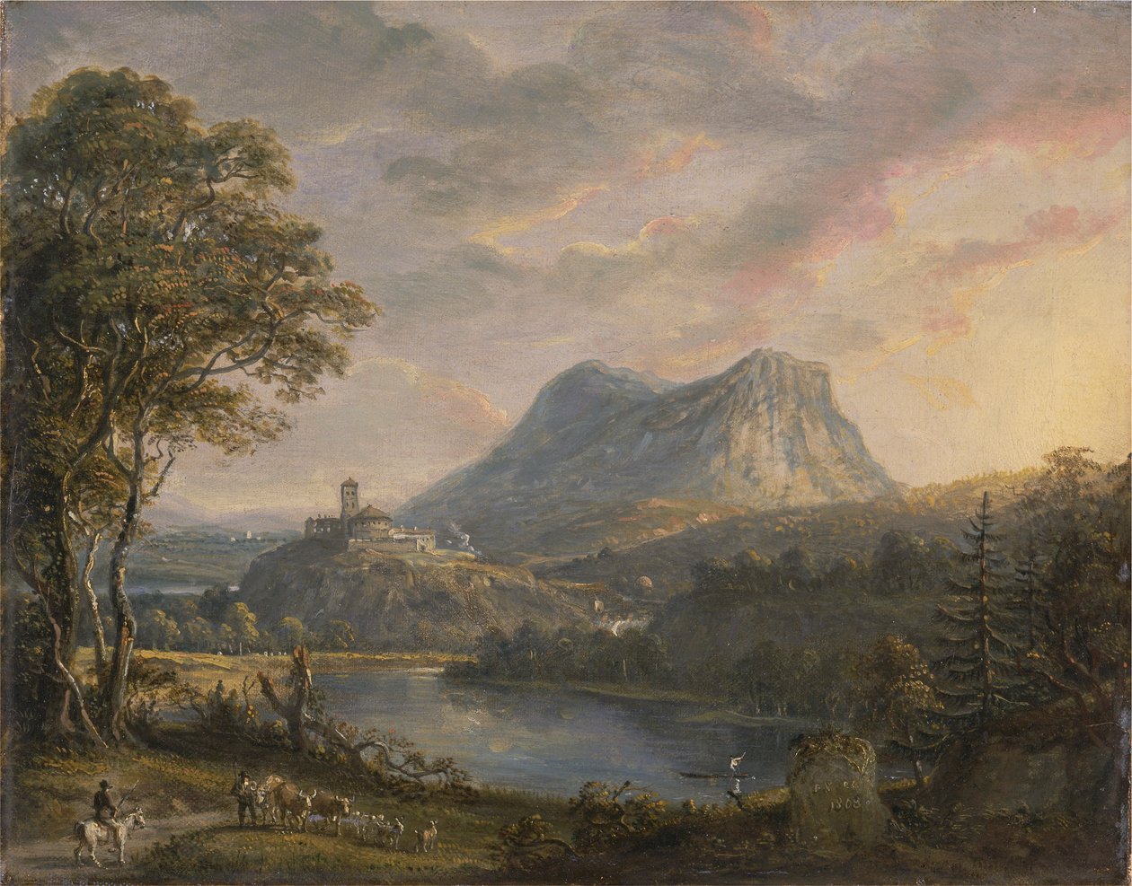 Maisema järven kanssa tekijältä Paul Sandby