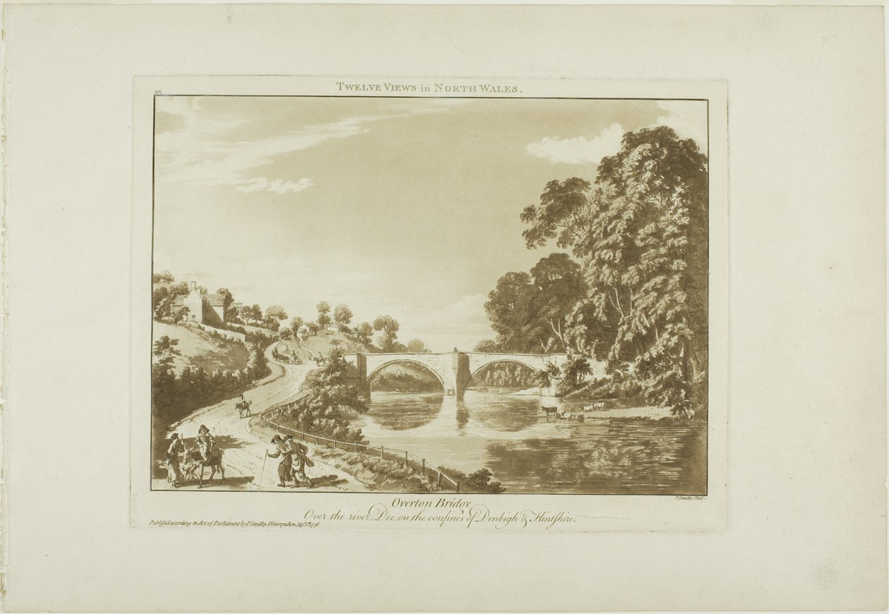 Overton Bridge / Dee-joen yli, Denbighin ja Flintshiren rajoilla tekijältä Paul Sandby