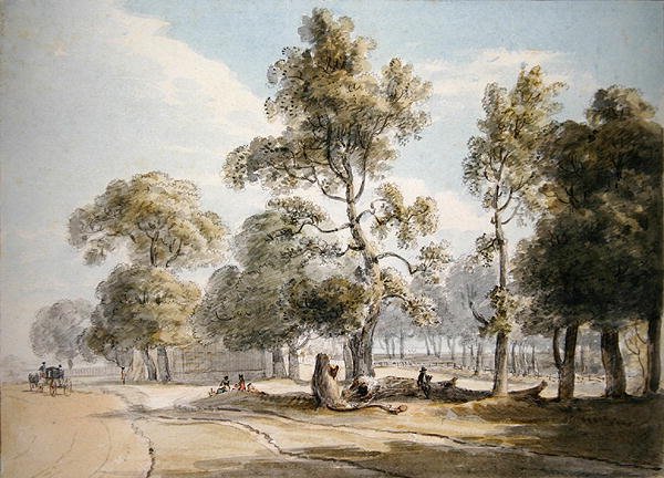 Powder Magazine, Hyde Park (akvarelli kynällä paperille) tekijältä Paul Sandby