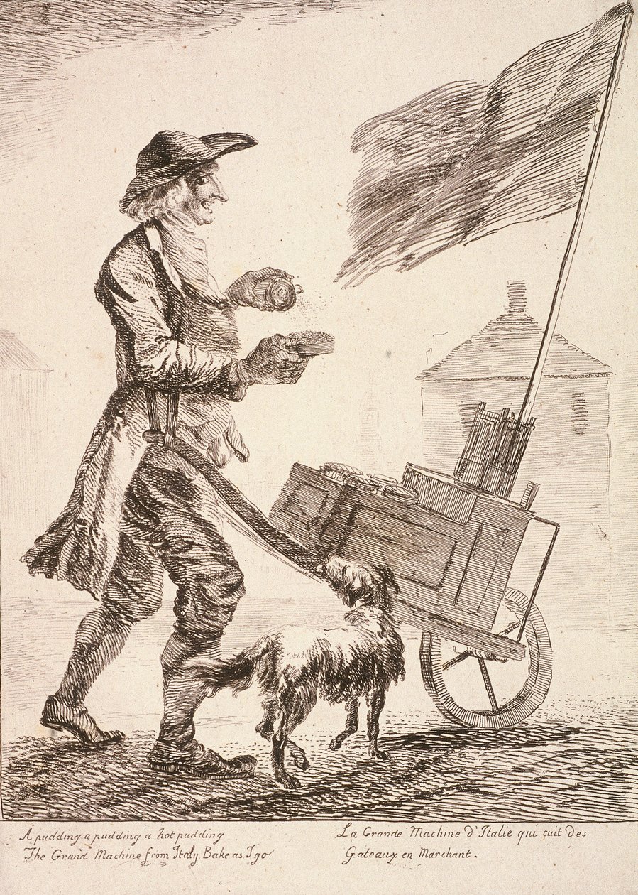 Vanukasmyyjä, Cries of London, 1760 tekijältä Paul Sandby