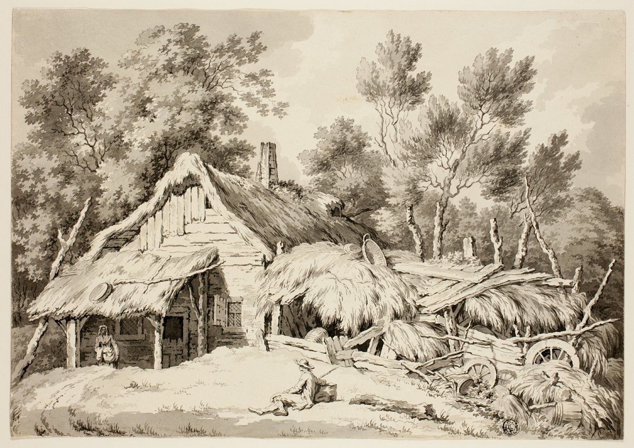 Kattotiilinen mökki tekijältä Paul Sandby