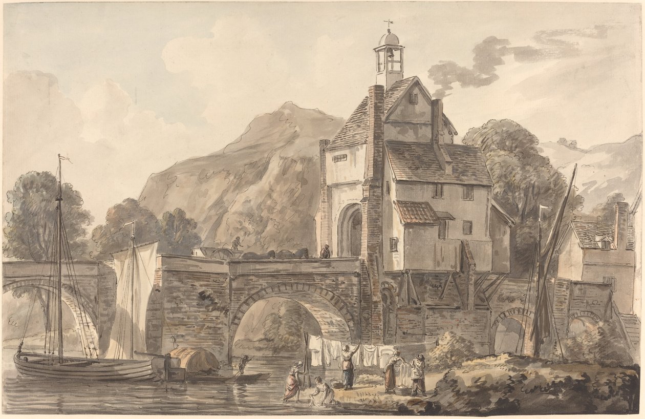 Silta Bridgnorthissa Shropshiressa tekijältä Paul Sandby