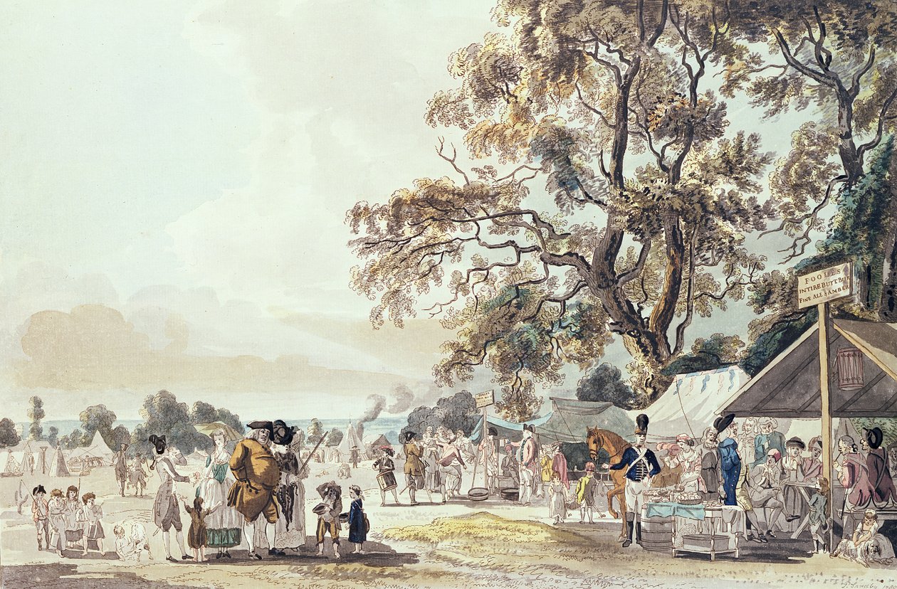 The Campment in Hyde Park, 1780 (väriakvatinta) tekijältä Paul Sandby