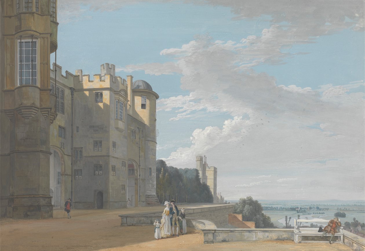 North Terrace, Windsorin linna, katsoen länteen tekijältä Paul Sandby