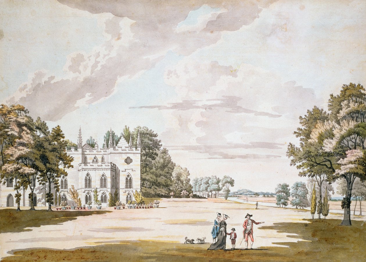 Strawberry Hillin etelärintama, 1700-luku (wc, kynä ja muste paperille) tekijältä Paul Sandby