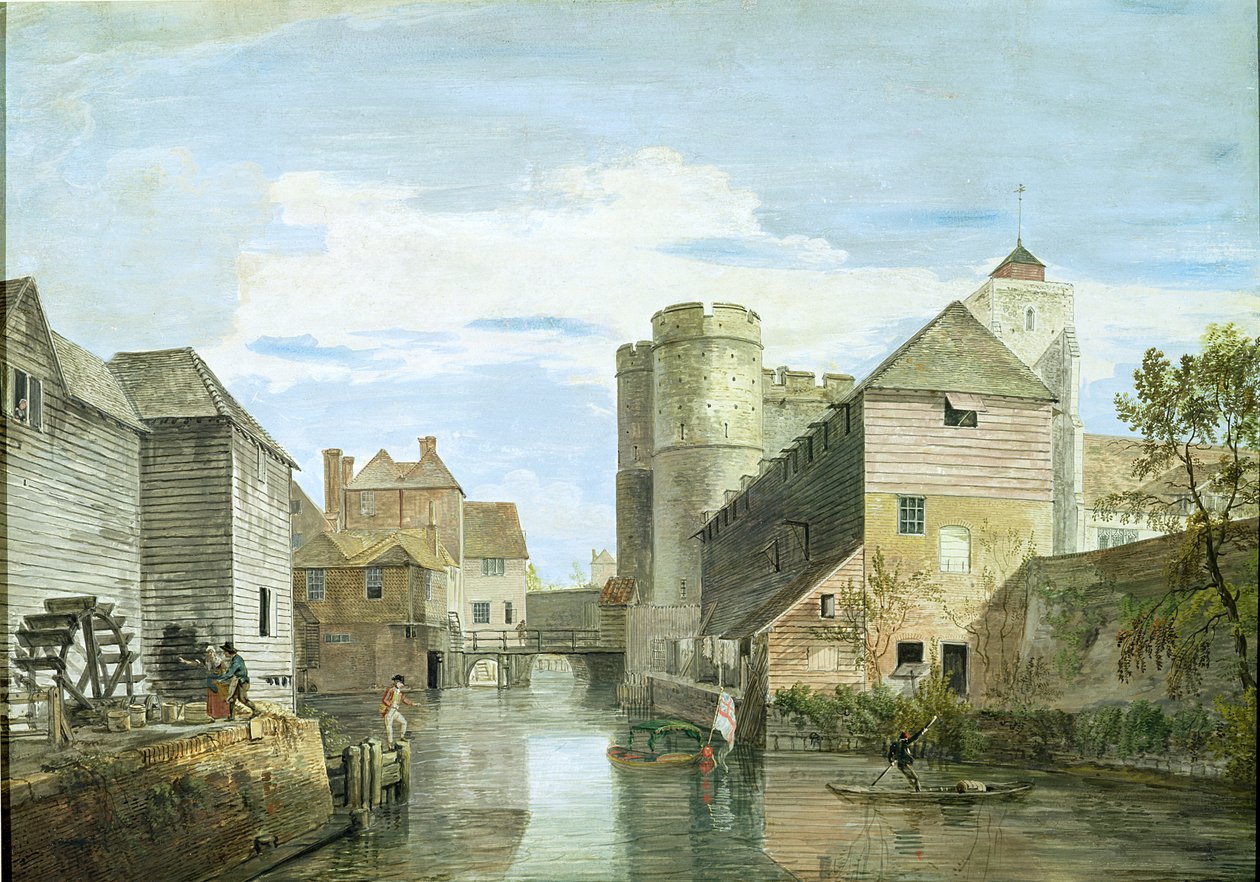 The Westgate, Canterbury (vartalonväri paperilla) tekijältä Paul Sandby