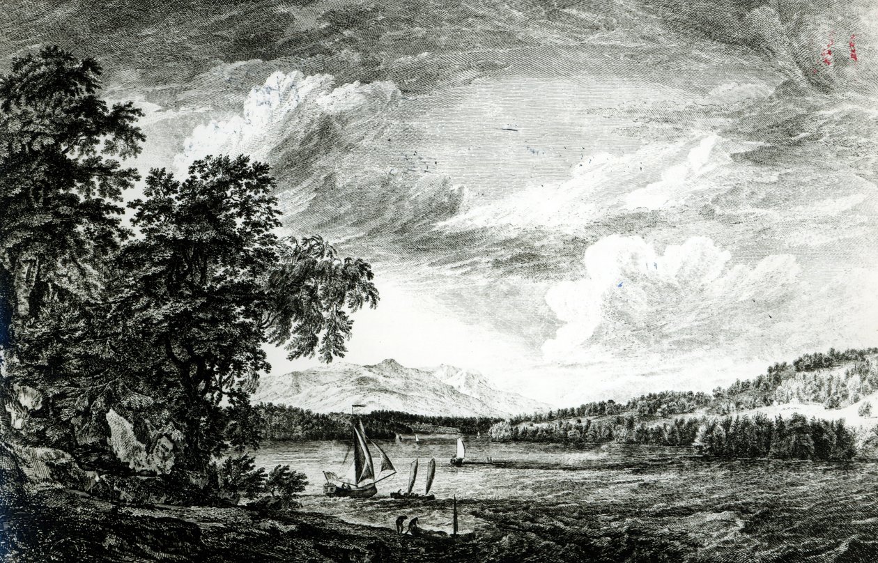 Näkymä Pakepseyn Hudson-joelle tekijältä Paul Sandby