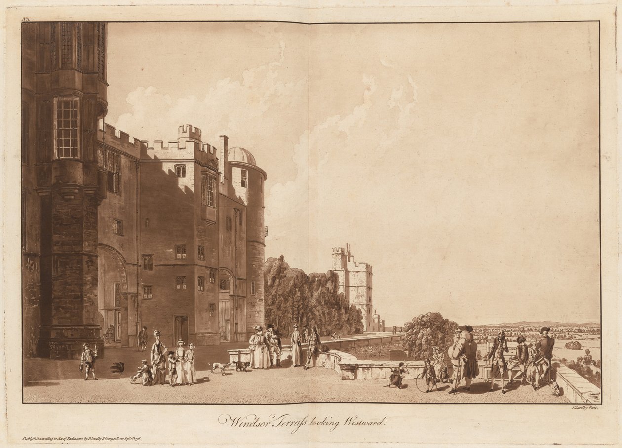 Windsor Terrass katsoo länteen tekijältä Paul Sandby