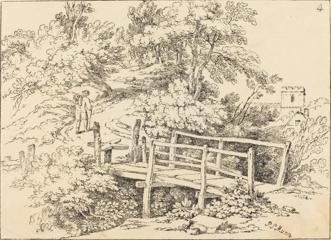 Country Footbridge (matkustaja) tekijältä Paul Sandby Munn