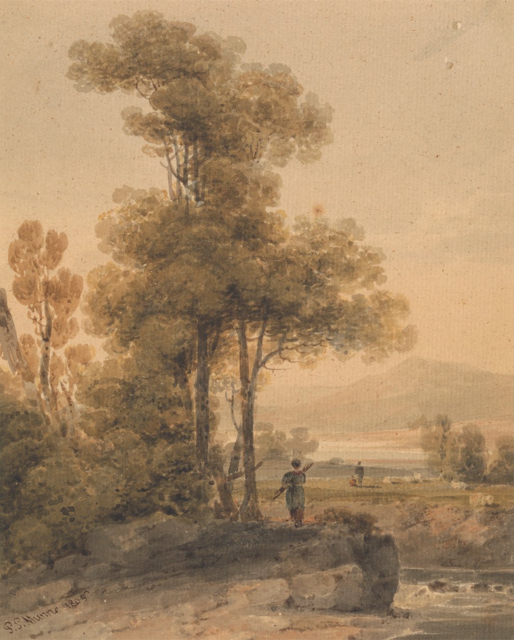 Maisema hahmoilla, Cromach Water tekijältä Paul Sandby Munn