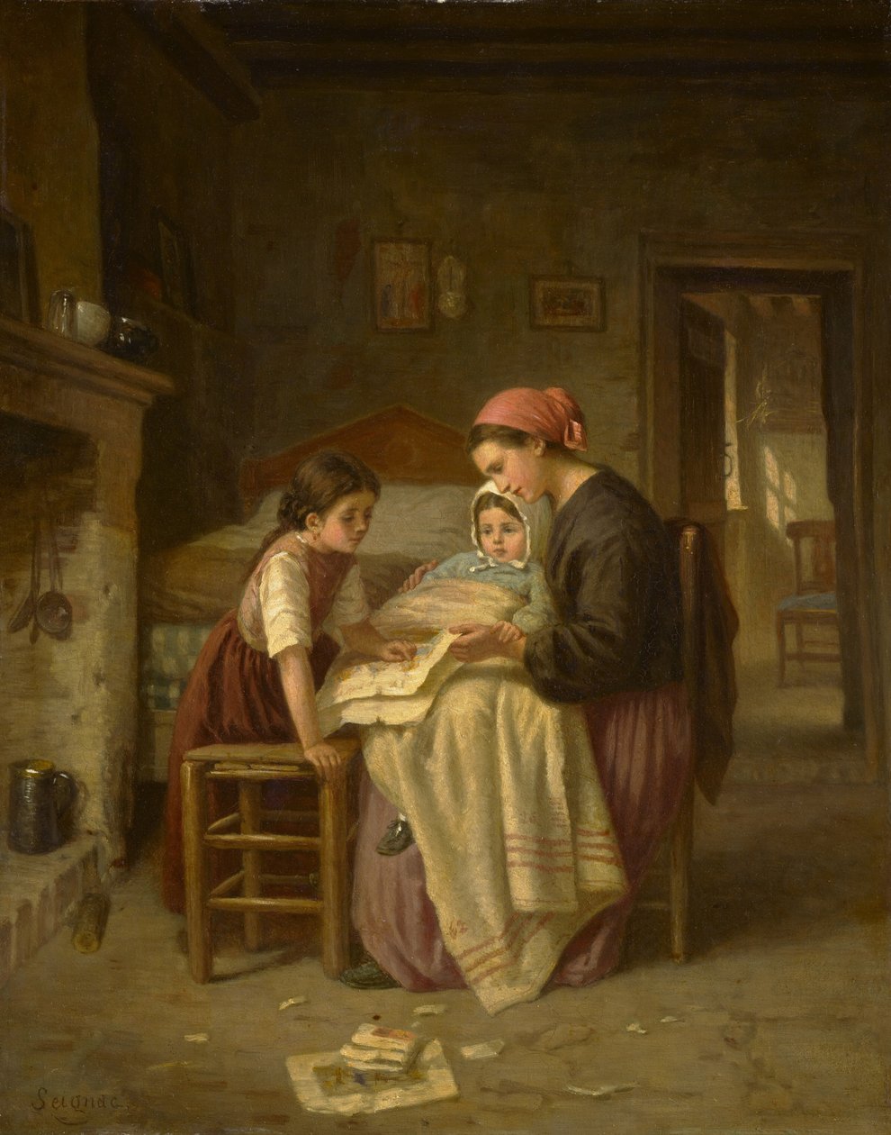 Sairas lapsi, n. 1870-1875 tekijältä Paul Seignac