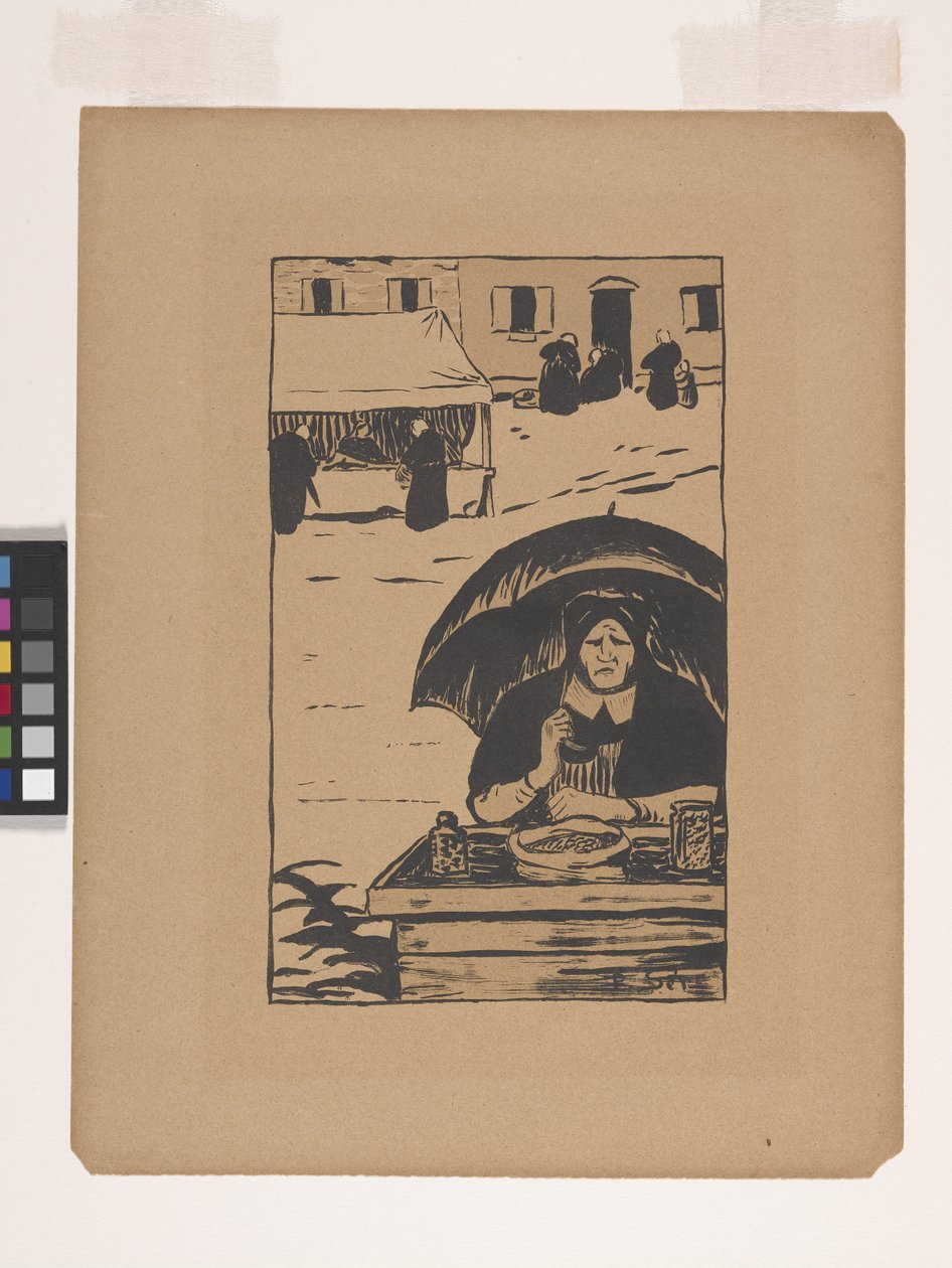 The Street Vendor (värilitografia) tekijältä Paul Sérusier