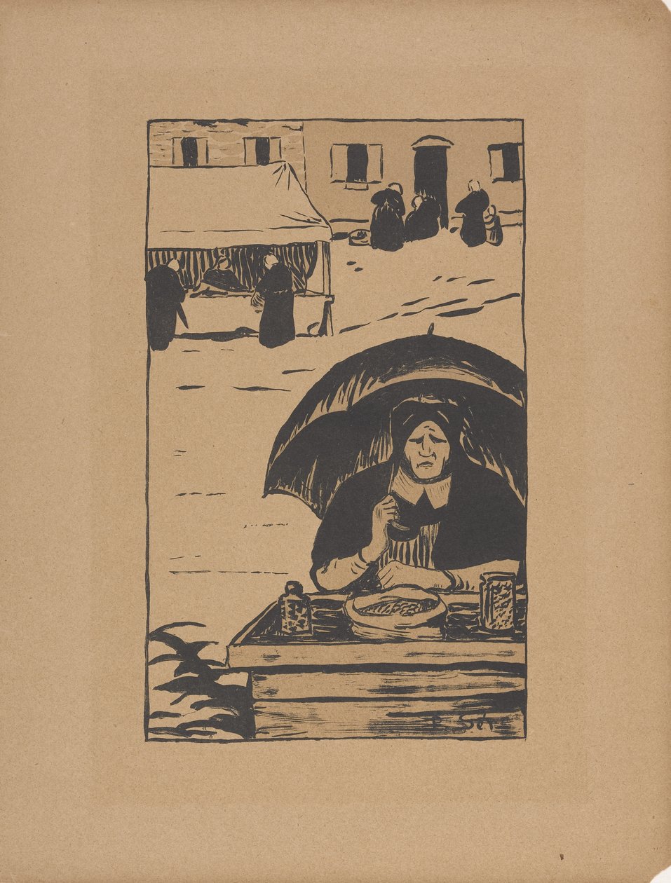 The Street Vendor 1895 (väri litho) tekijältä Paul Sérusier