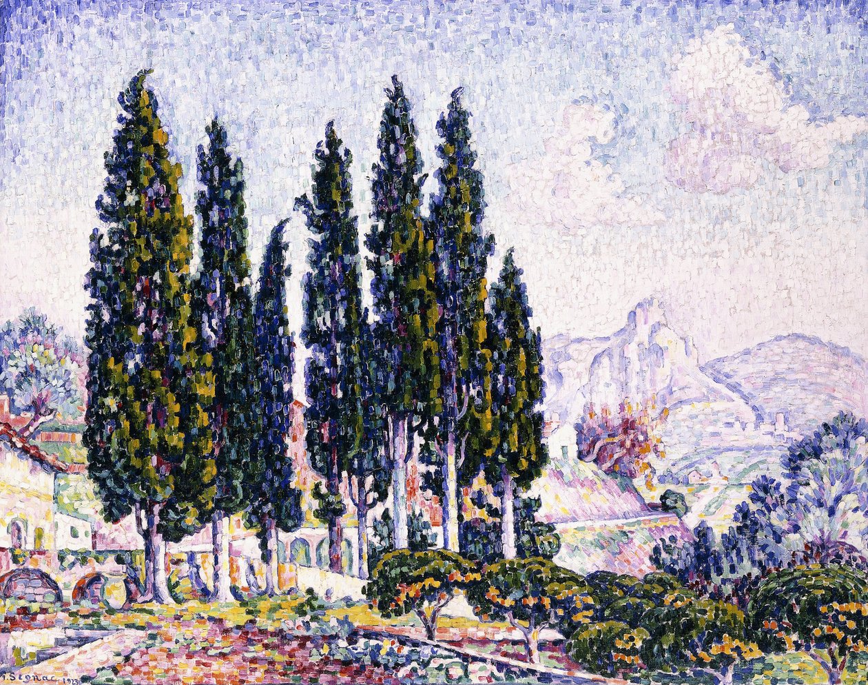 Puutarha Saint-Paulissa, 1923 tekijältä Paul Signac