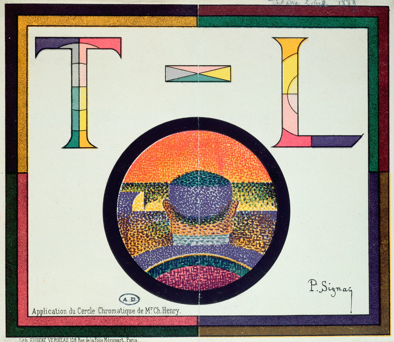 Charles Henryn "Cercle Chromatiquen" sovellus, 1889 tekijältä Paul Signac