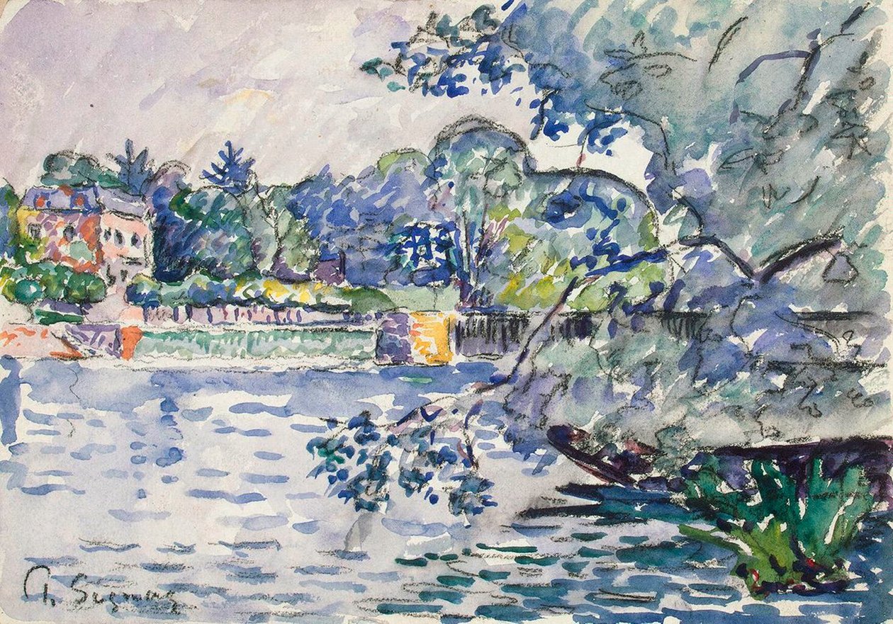 Banks of the Seine, c1900 tekijältä Paul Signac