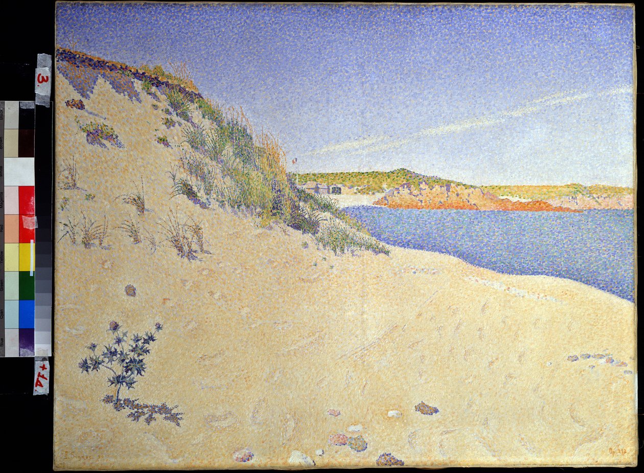 ""Seaside at Saint Briac sur mer in Ille et villaine"" (Saint-Briacin ranta op. 212 (hiekkainen merenranta)) Paul Signacin (1863-1935) maalaus 1890 Pointillism Koko 65x81 cm Pouchkine-museo, Moskova tekijältä Paul Signac