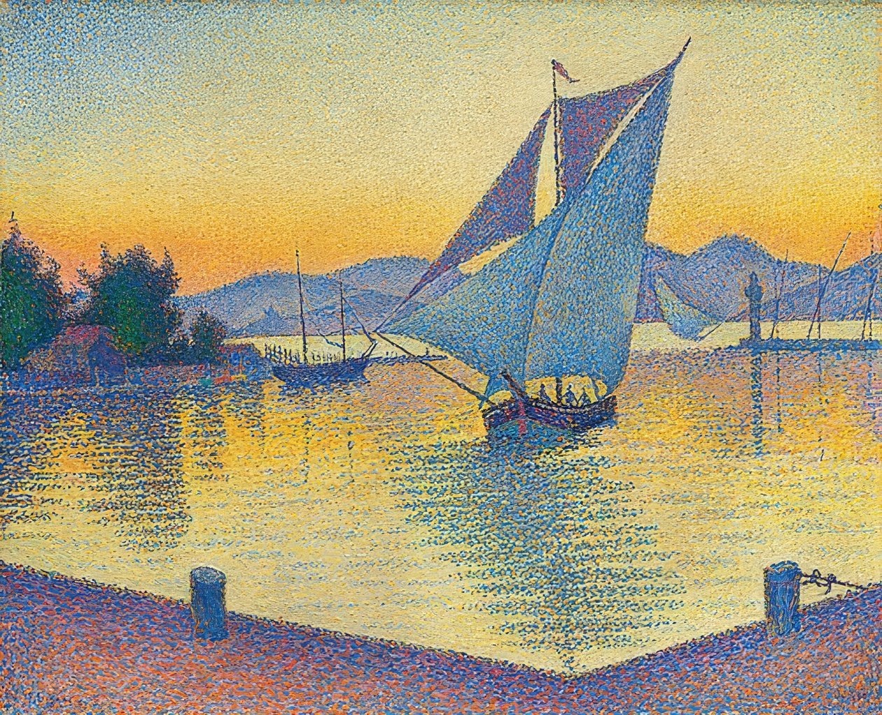 Satama auringonlaskun aikaan, Opus 236 (Saint-Tropez). 1892 tekijältä Paul Signac