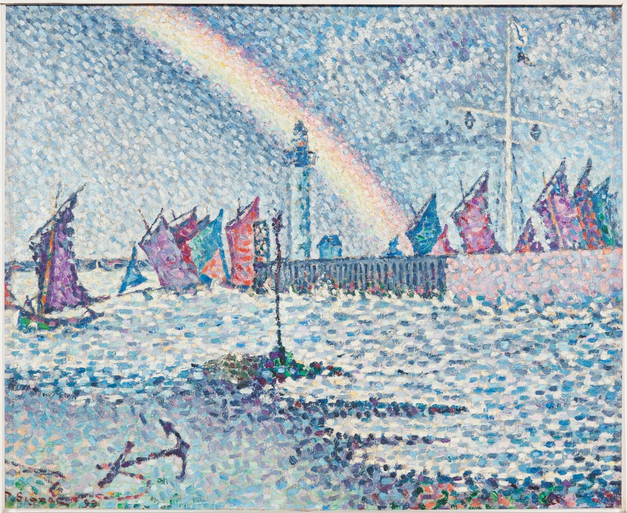 Honfleurin sataman sisäänkäynti tekijältä Paul Signac