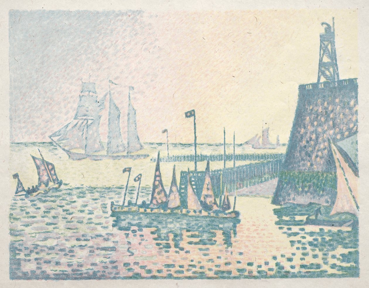 Ilta, Vlissingenin laituri, 1898. tekijältä Paul Signac
