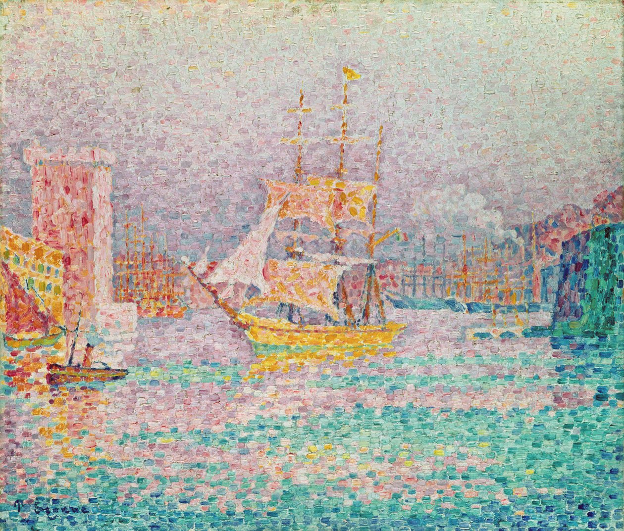 Marseillen satama, noin 1906 tekijältä Paul Signac