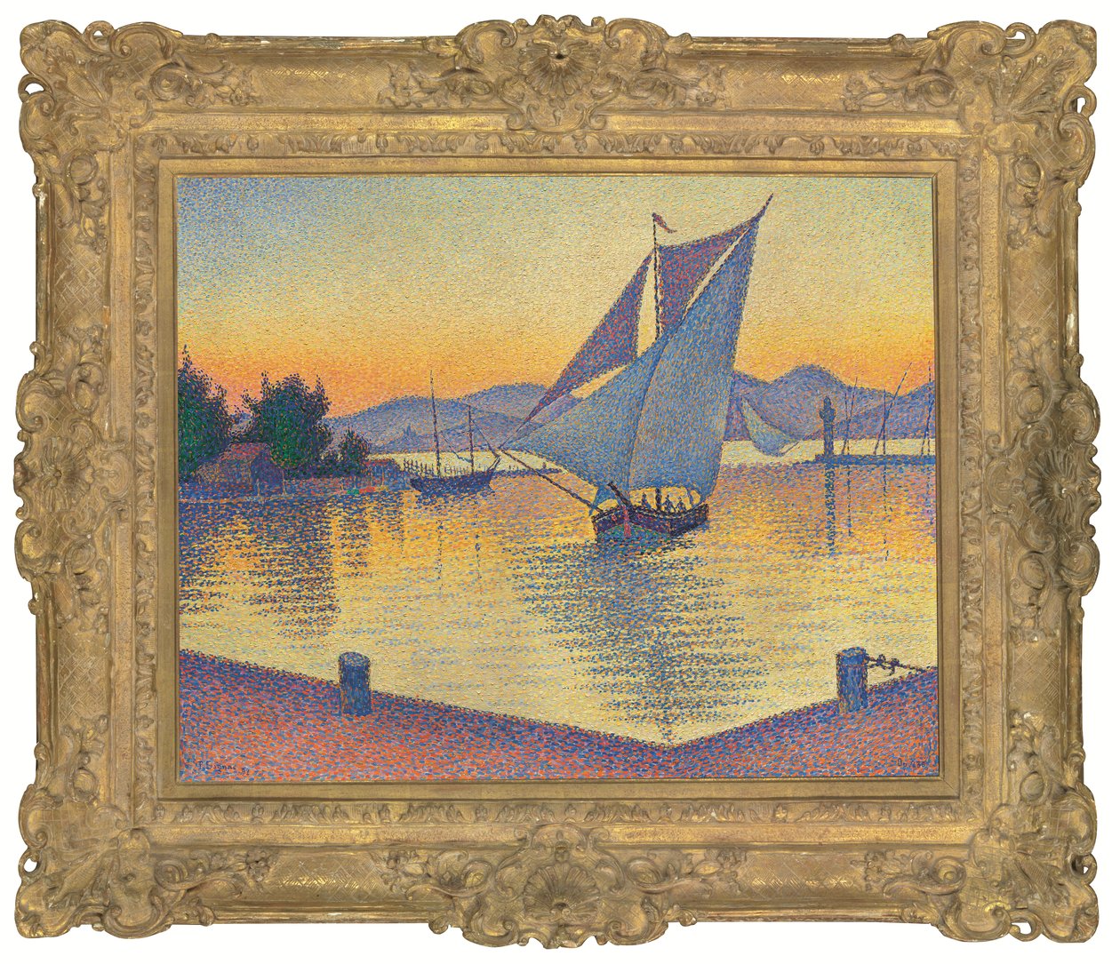 Auringonlaskun satama, Opus 236 (Saint-Tropez) tekijältä Paul Signac