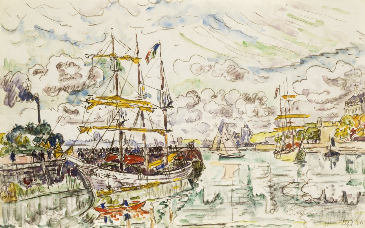 Saint-Malon satama, 1930 tekijältä Paul Signac