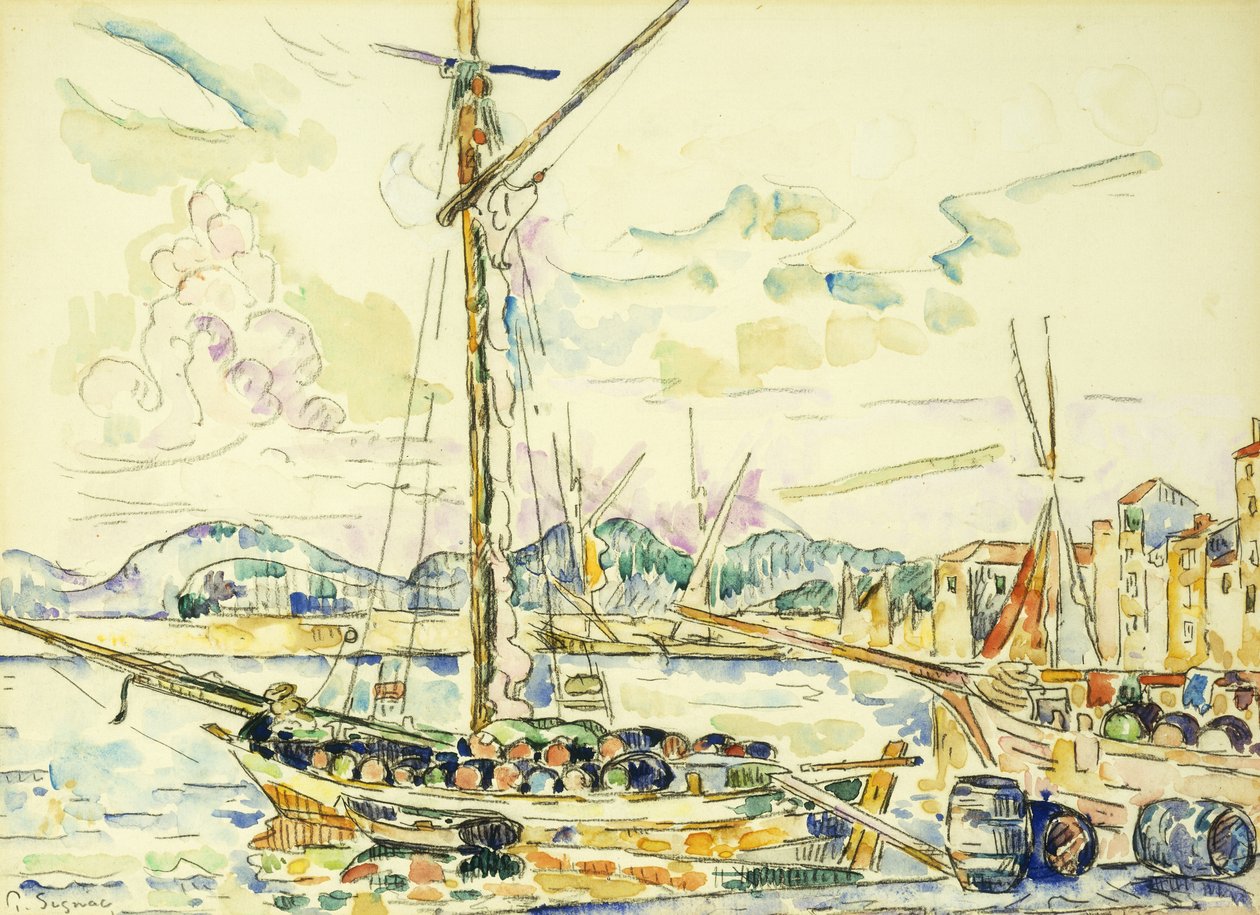 Saint-Tropezin satama, tekijältä Paul Signac