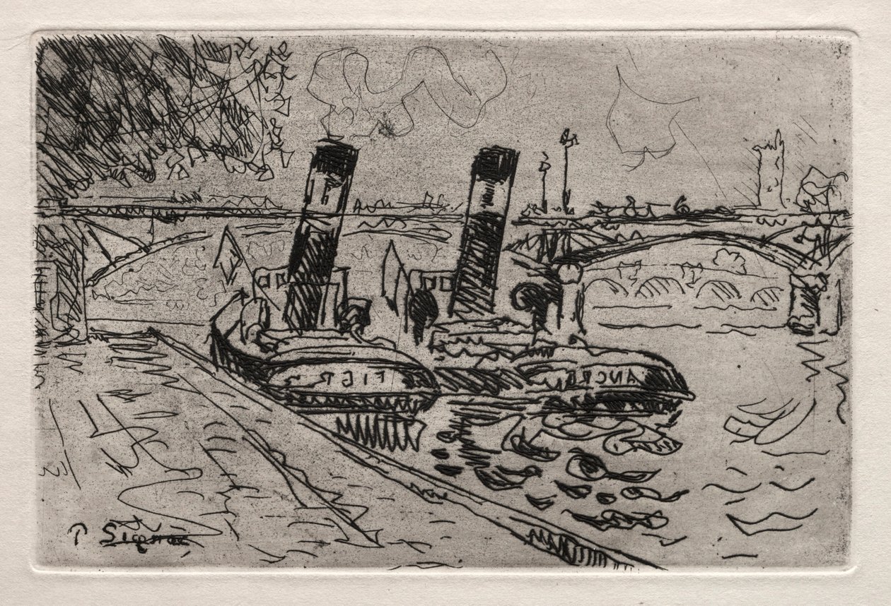 Pariisi, Pont des Arts ja Remorqeursin kanssa tekijältä Paul Signac
