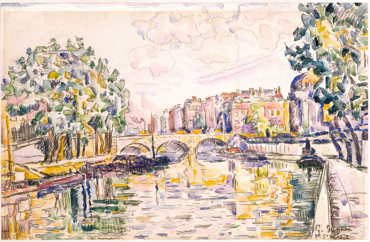 Pont Saint-Michel tekijältä Paul Signac