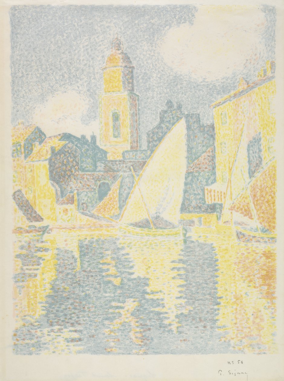 Saint-Tropez: Satama, 1897-1898 tekijältä Paul Signac