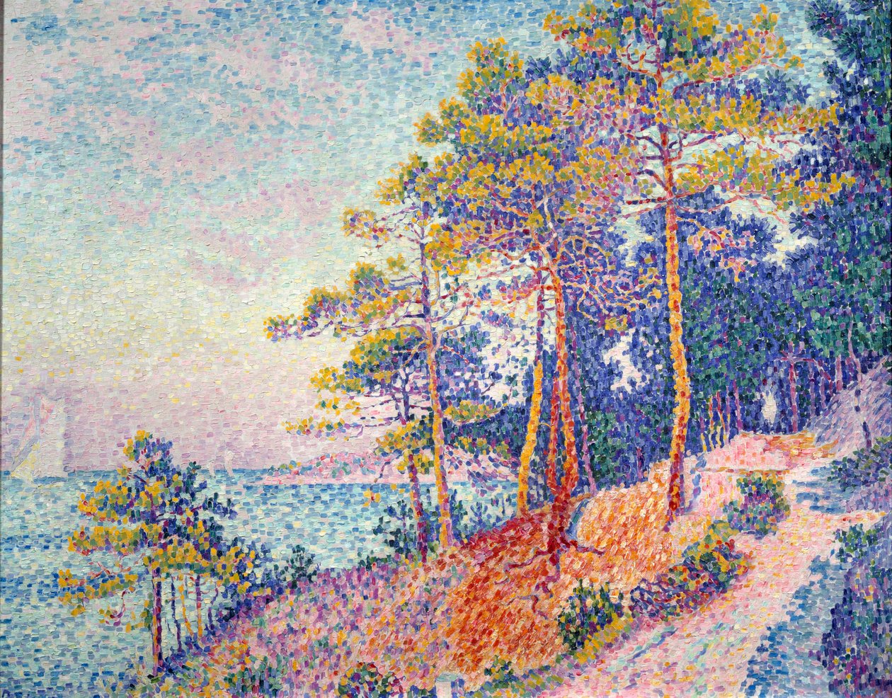 Saint Tropez sanoo tullipolun Paul Signacin (1863-1935) maalaus 1905 su. 0,72x0,92 m Grenoble, Musee des Beaux Arts tekijältä Paul Signac