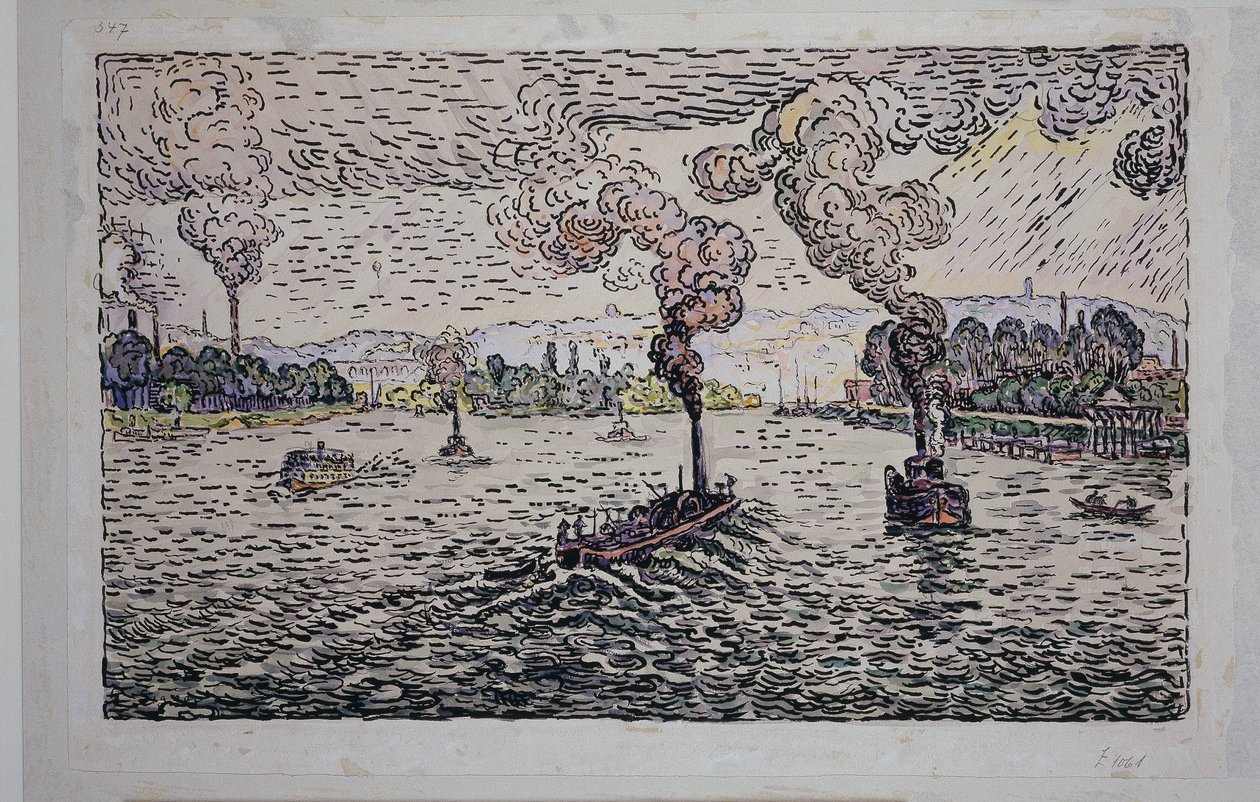 Seine ja höyrylaivoja tekijältä Paul Signac