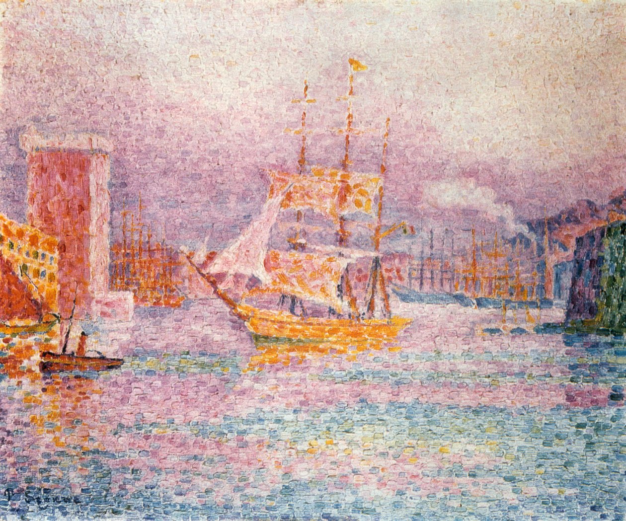 Marseillen satama, 1907 tekijältä Paul Signac