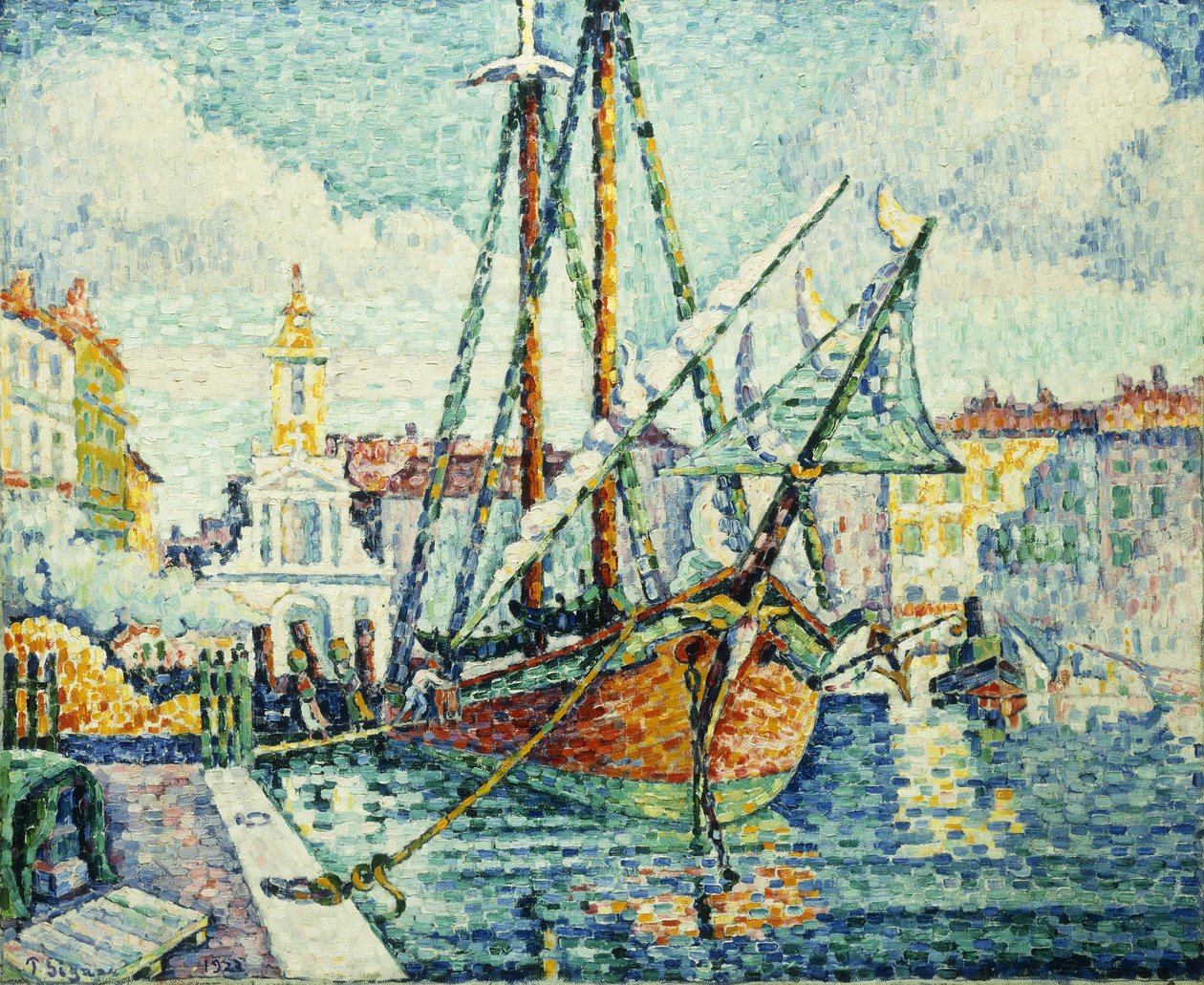St. Tropezin satama; Le Port de St. Tropez, 1923 tekijältä Paul Signac