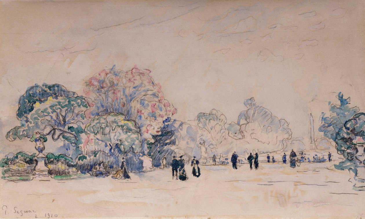 Tuileries, Pariisi, 1910 tekijältä Paul Signac