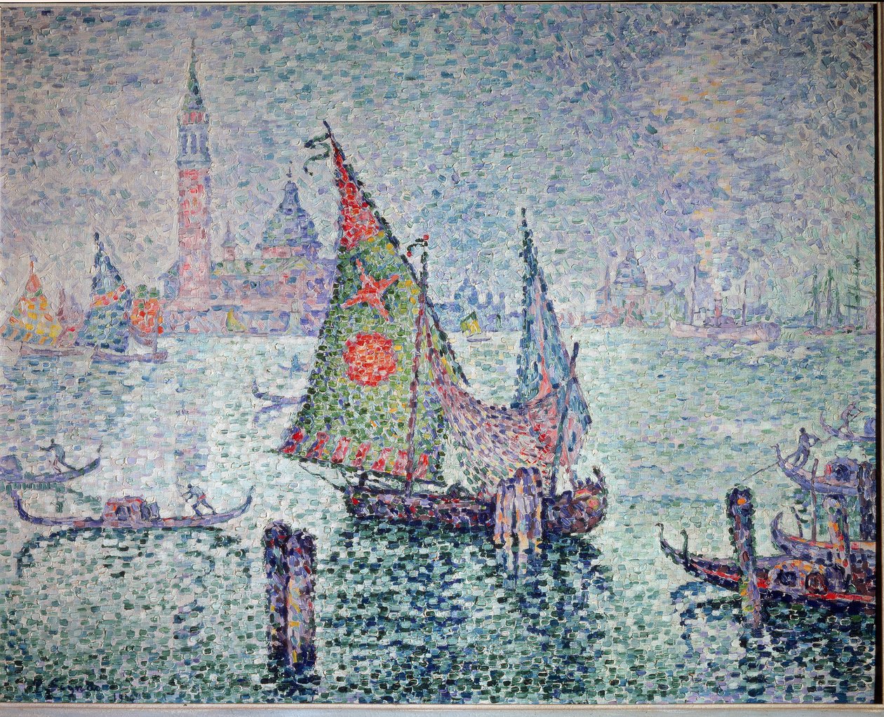 Vihreä huntu, Venetsia - 1904. Öljy kankaalle tekijältä Paul Signac