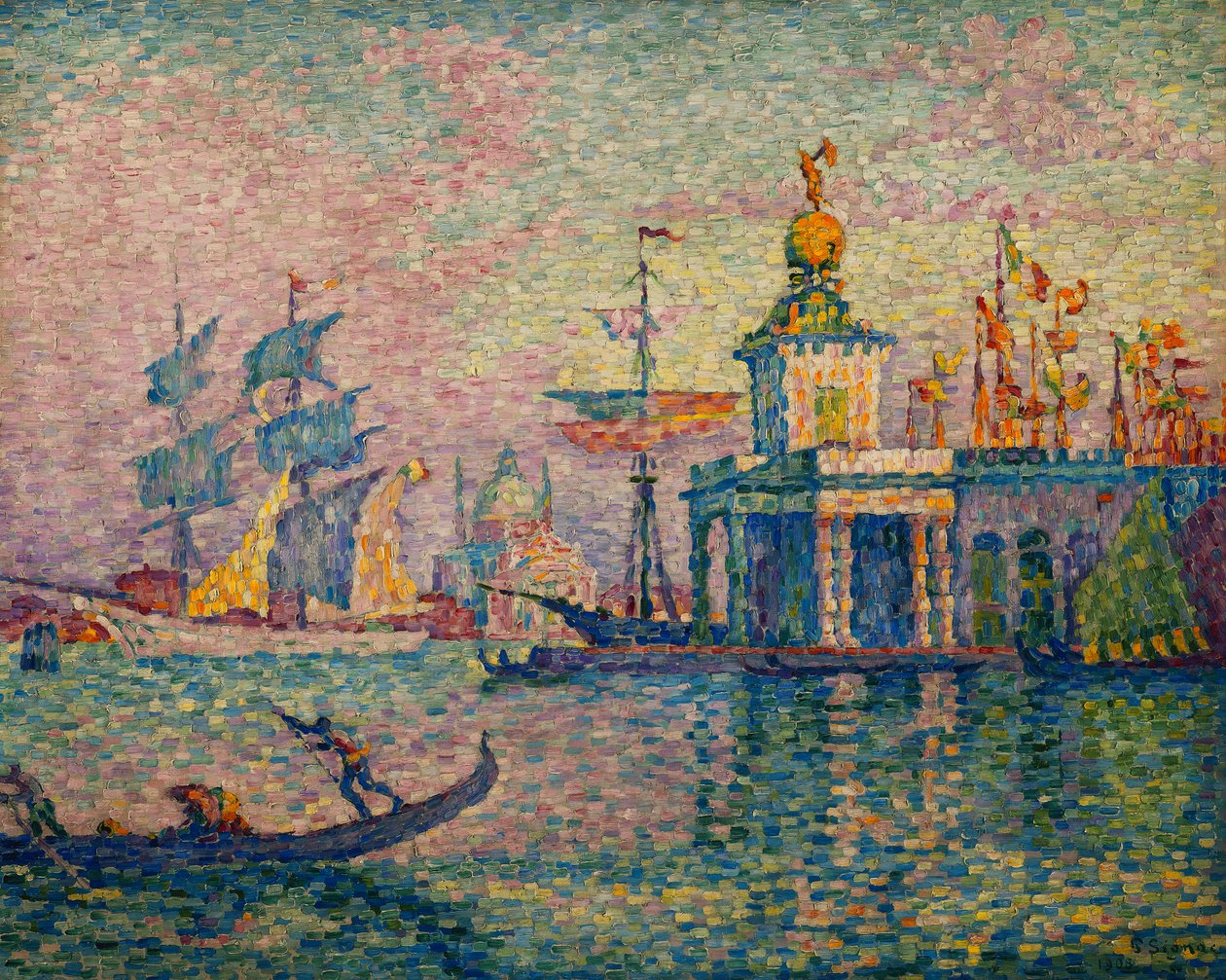 Venetsia - Tullitalo; Venetsia - Meritulli, 1908 tekijältä Paul Signac
